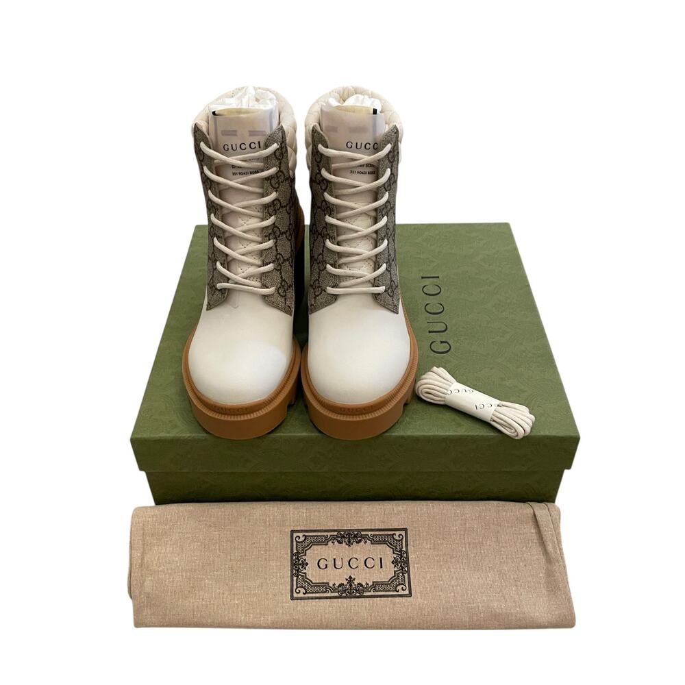 NEW Gucci GG Supreme Leather Ankle Boots 659691 UC810 Size 37.5 | US 7.5 - Picture 12 of 16